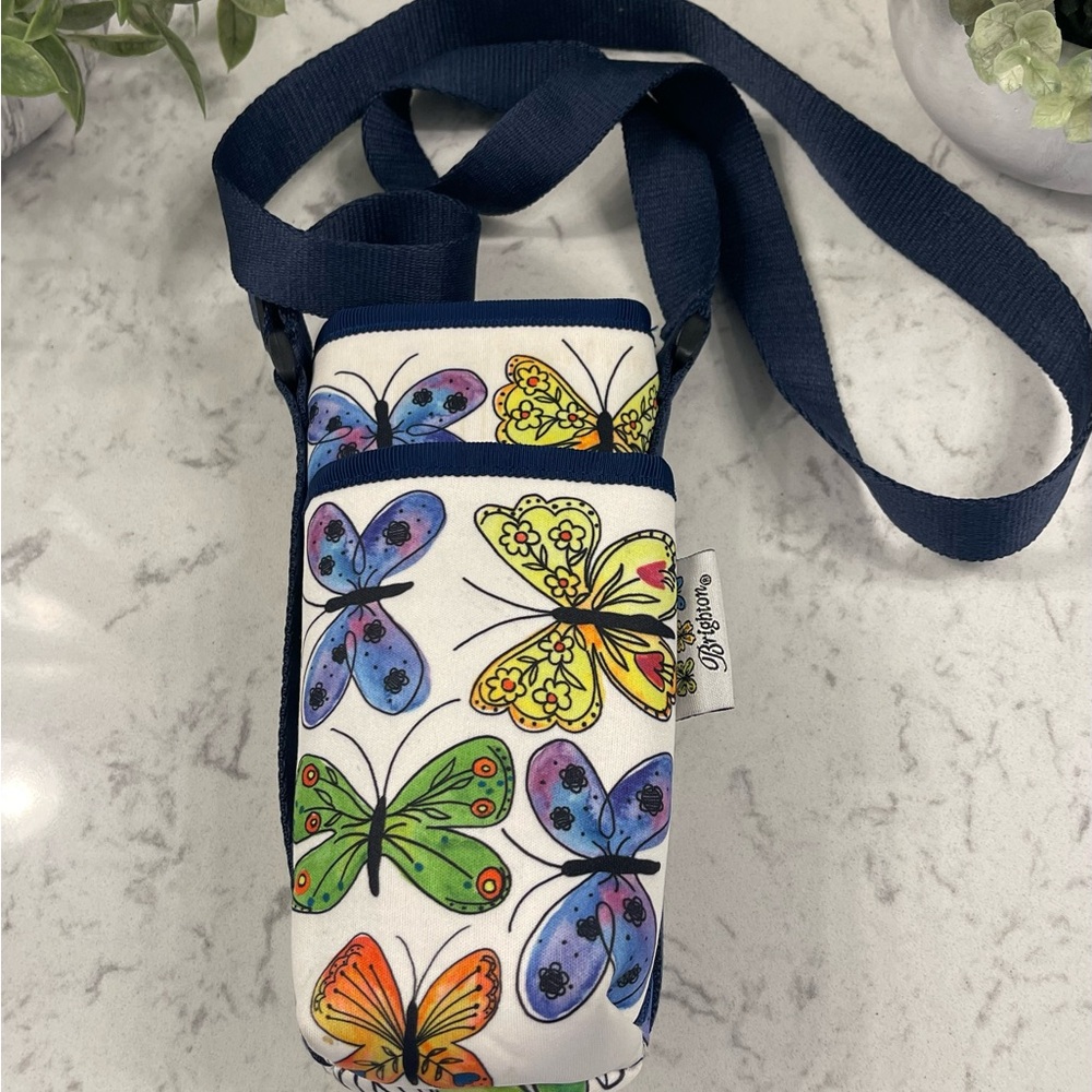 Brighton Garden Wings Water Bottle Holder & Cell Phone Pouch- butterflies - Picture 1 of 5